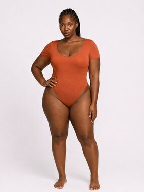 Nike Sportswear Chill Knit Bodysuit/leotard  Women's Size Large Orange NWT